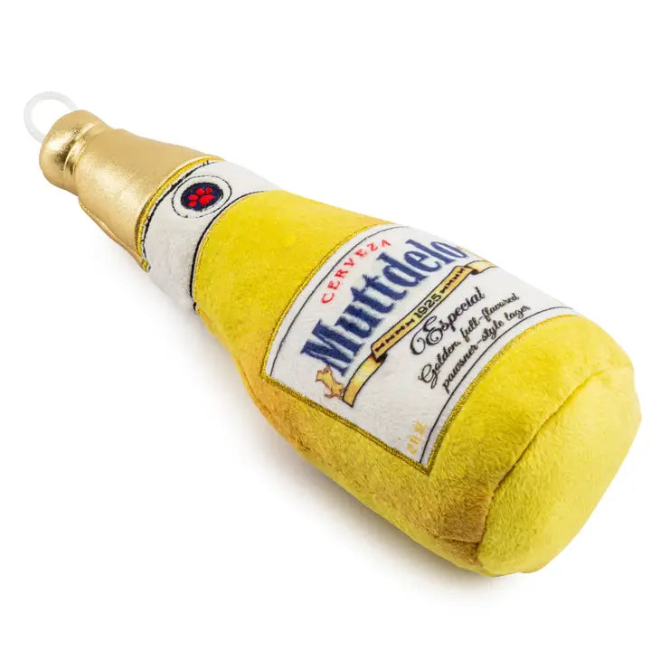 Muttdelo Beer Bottle Plush Dog Toy Large