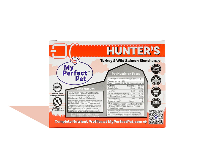 My Perfect Pet Dog Frozen Food Grain Free Hunter's Turkey and Wild Salmon 30 count 15LB