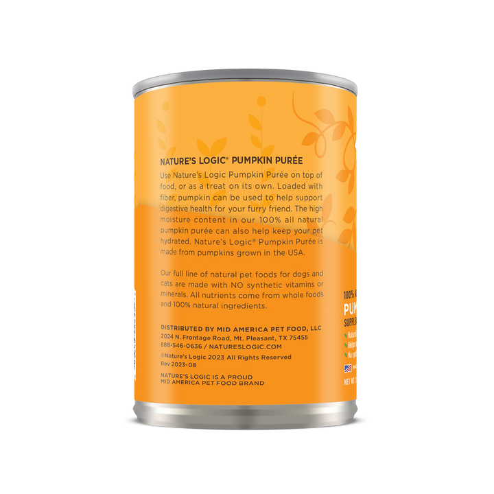Nature's Logic Pumpkin Purée Canned Supplement for Cats and Dogs 15oz