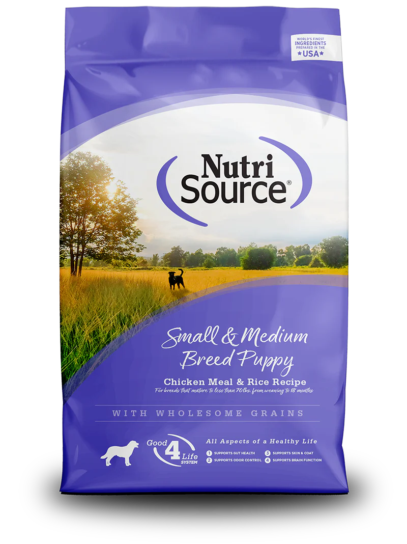 NutriSource Small and Medium Breed Puppy Dry Dog Food 26lb
