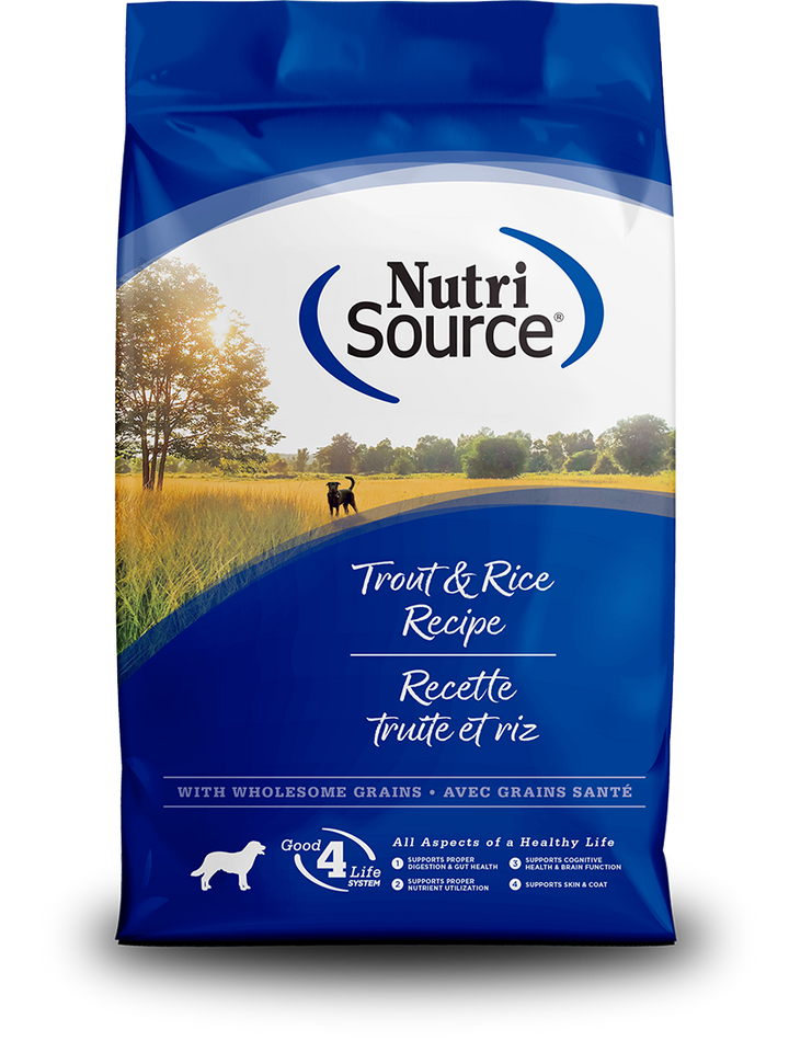 NutriSource Adult Trout and Rice Dry Dog Food 26lb