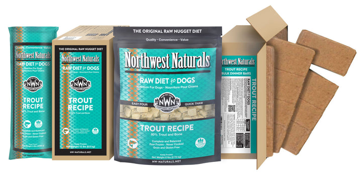 Northwest Naturals Frozen Trout Recipe Bulk Meal Bars for Dogs 25lb