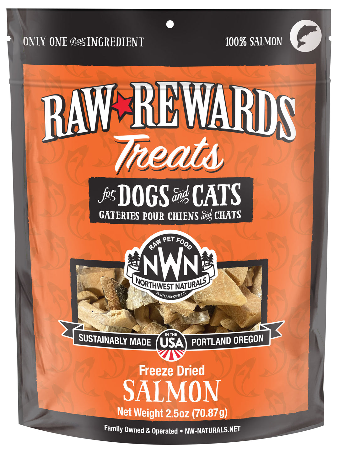 Freeze Dried Salmon Treats for Cats and Dogs 2.5oz
