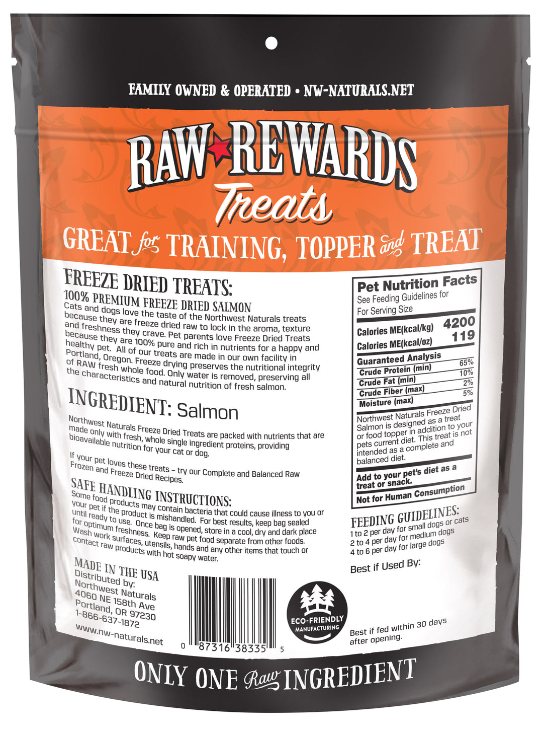 Freeze Dried Salmon Treats for Cats and Dogs 2.5oz