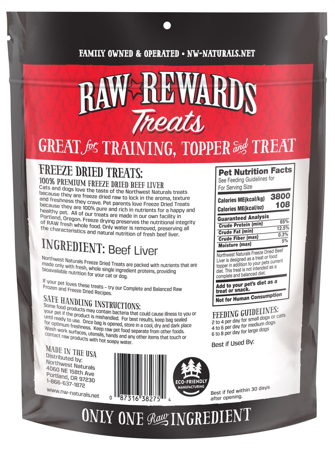 Freeze Dried Beef Liver Treats for Cats and Dogs 3oz