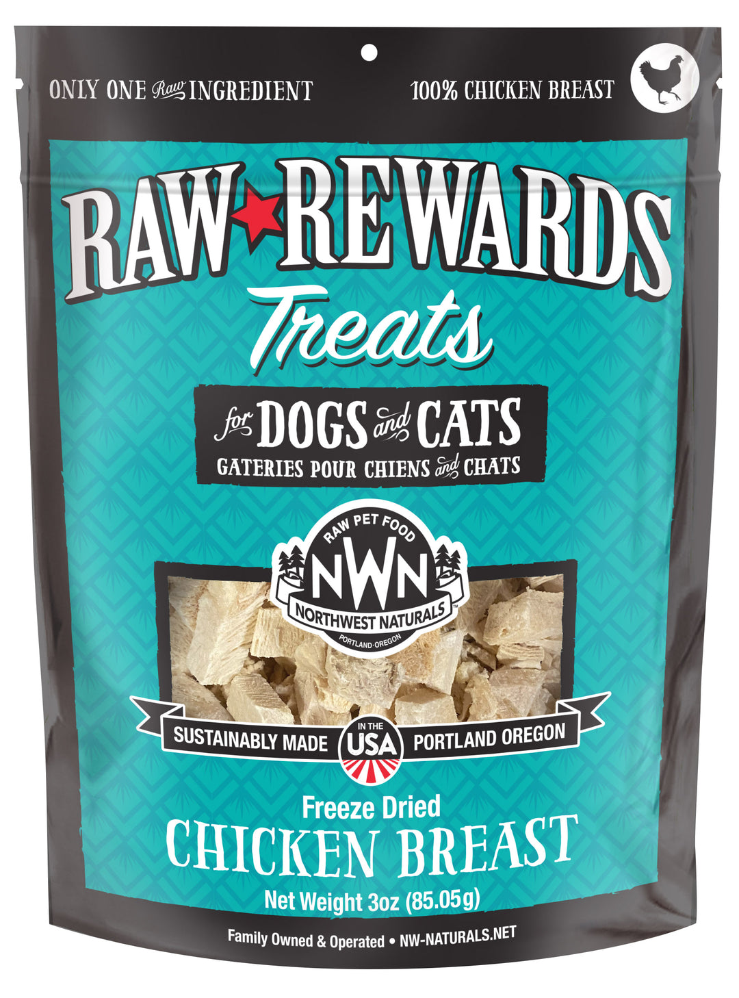 Freeze Dried Chicken Breast Treats for Cats and Dogs 3oz