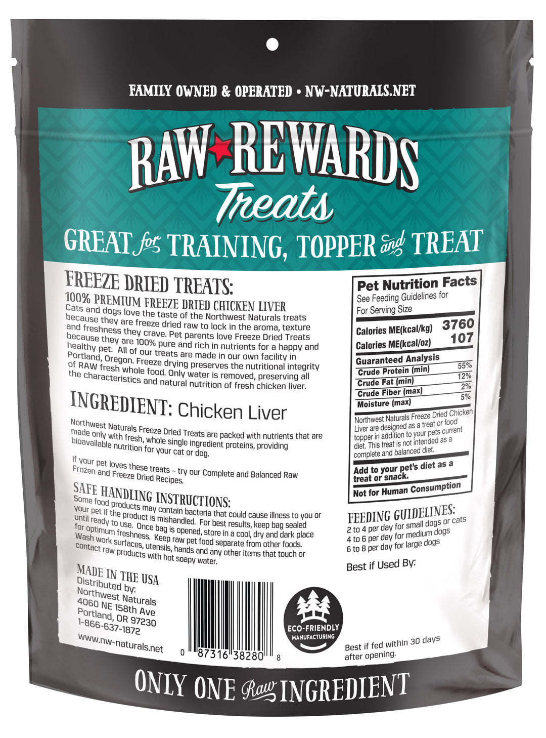 Freeze Dried Chicken Liver Treats for Cats and Dogs 3oz