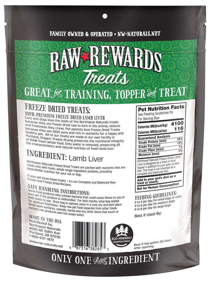 Freeze Dried Lamb Liver Treats for Cats and Dogs 3oz