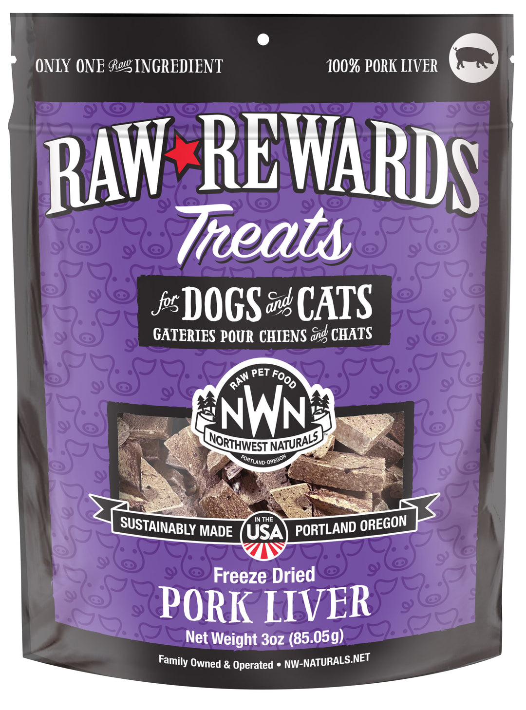 Freeze Dried Pork Liver Treats for Cats and Dogs 3oz