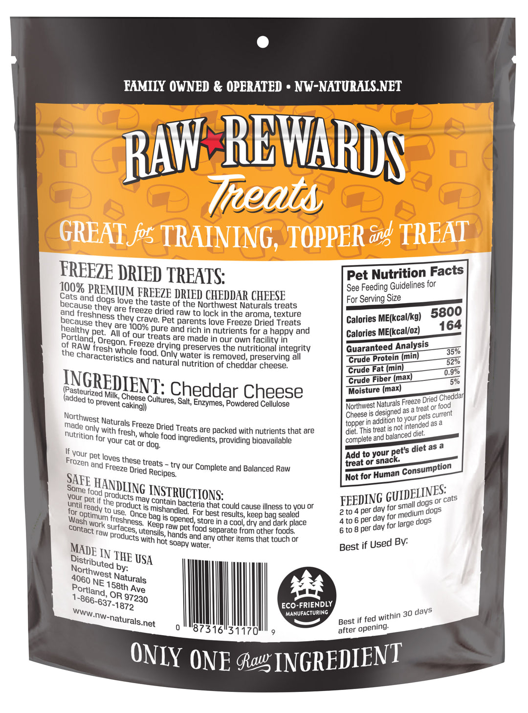 Freeze Dried Cheddar Cheese Treats for Dogs 6oz