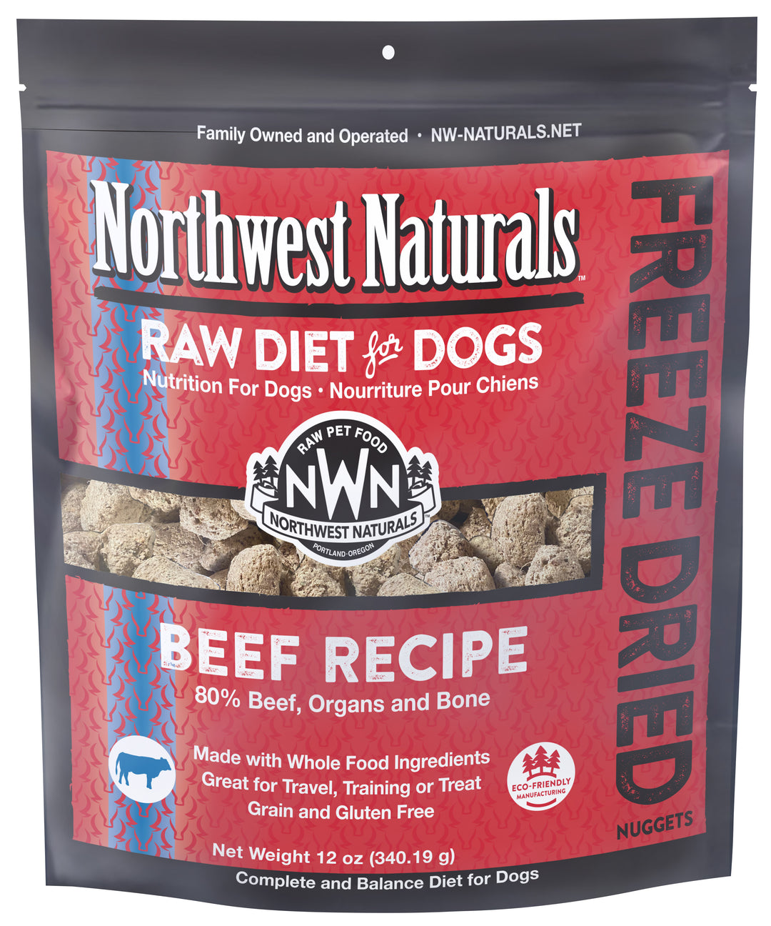 Northwest Naturals Freeze Dried Nuggets Beef Food for Dogs 12oz