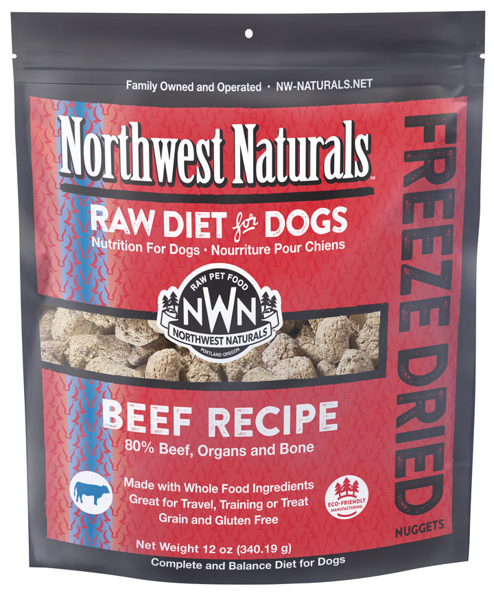 Northwest Naturals Freeze Dried Nuggets Beef Food for Dogs 12oz