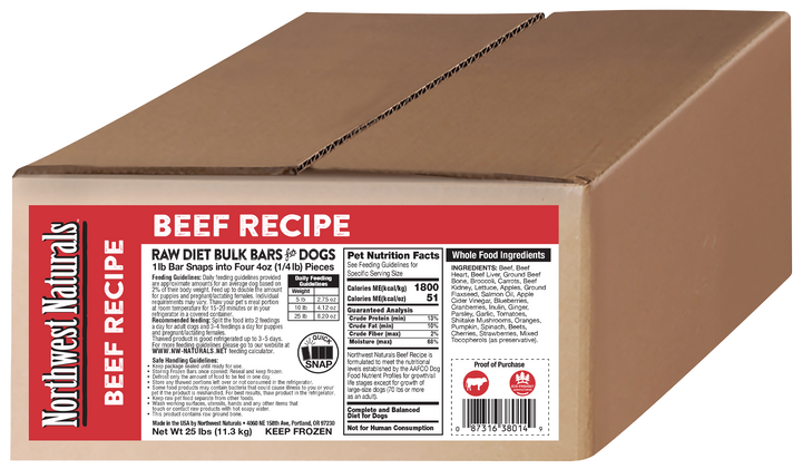 Northwest Naturals Frozen Beef Recipe Food for Dogs 25lb