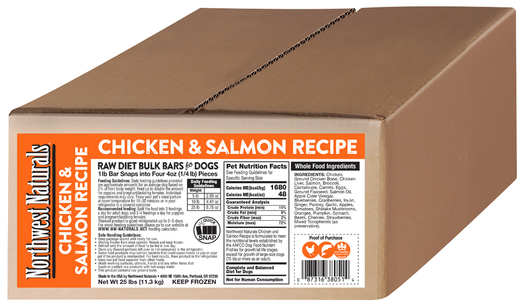 Northwest Naturals Frozen Chicken and Salmon Recipe Food for Dogs 25lb
