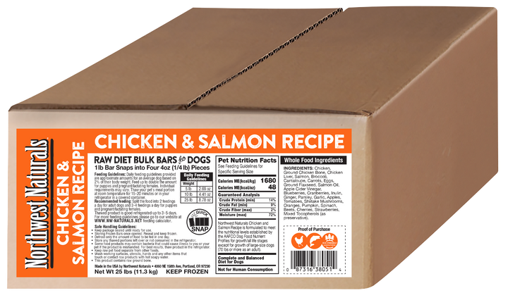 Northwest Naturals Frozen Chicken and Salmon Recipe Food for Dogs 25lb