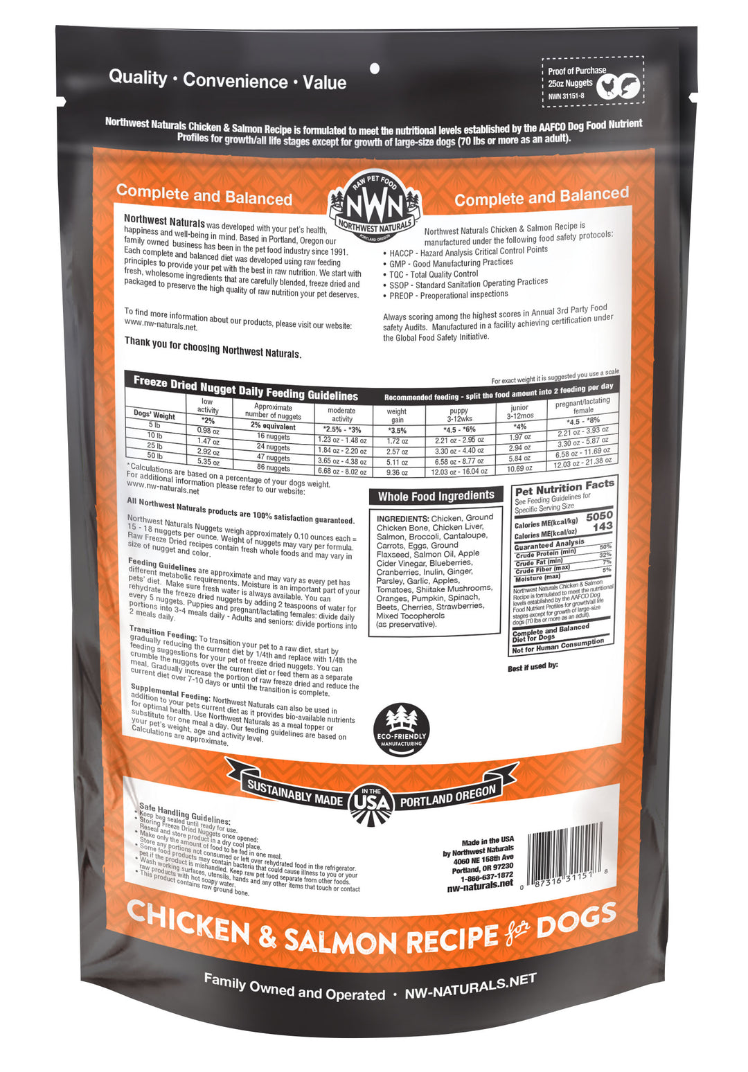Northwest Naturals Freeze Dried Chicken & Salmon Food for Dogs 25oz