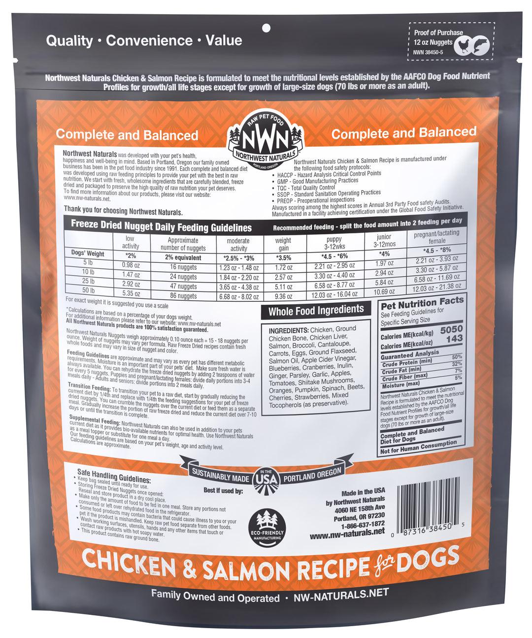 Northwest Naturals Freeze Dried Chicken & Salmon Food for Dogs 12oz