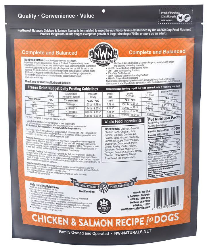 Northwest Naturals Freeze Dried Chicken & Salmon Food for Dogs 12oz