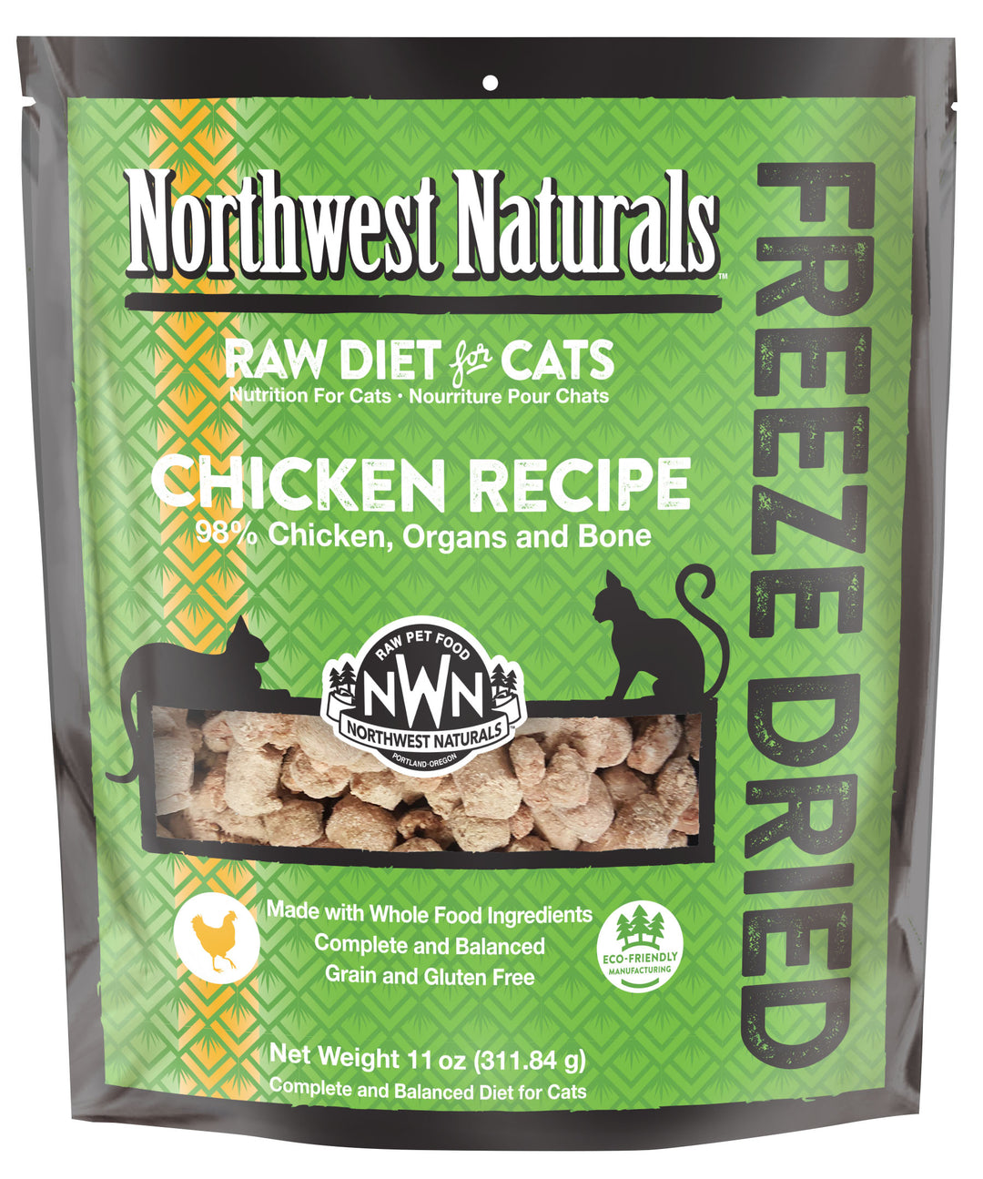 Northwest Naturals Freeze Dried Chicken Food for Cats 11oz