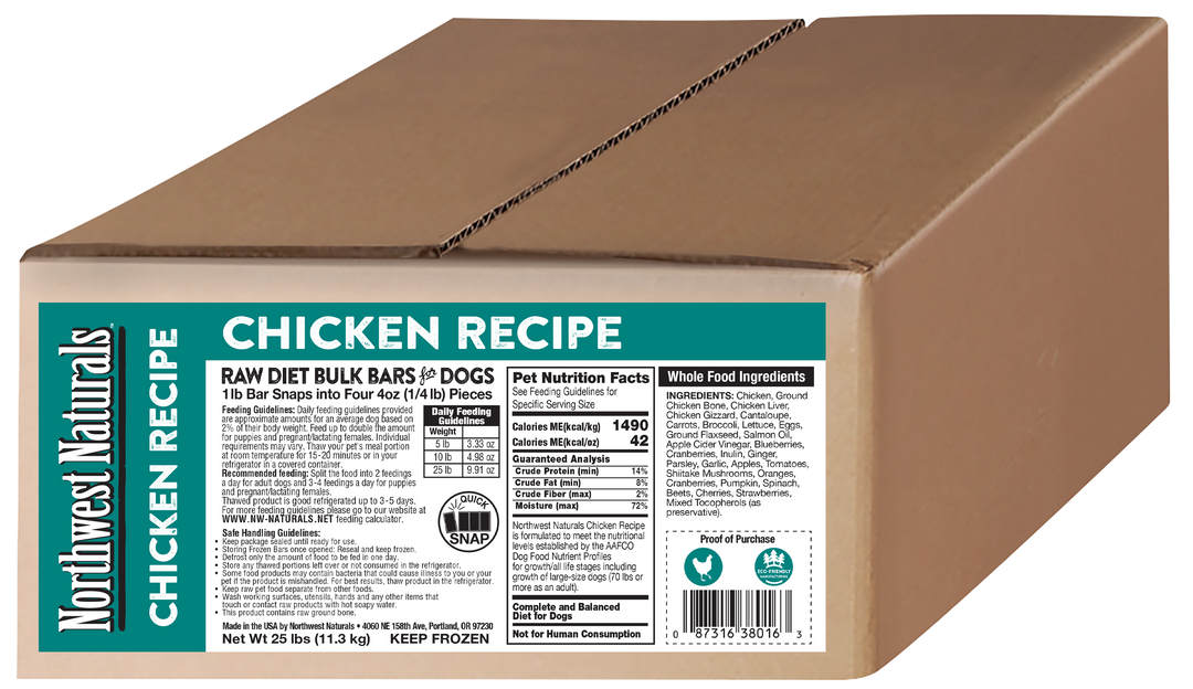 Northwest Naturals Frozen Chicken Recipe Food for Dogs 25lb