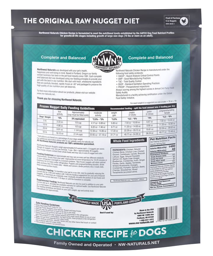 Northwest Naturals Frozen Chicken Nuggets Food for Dogs 6lb