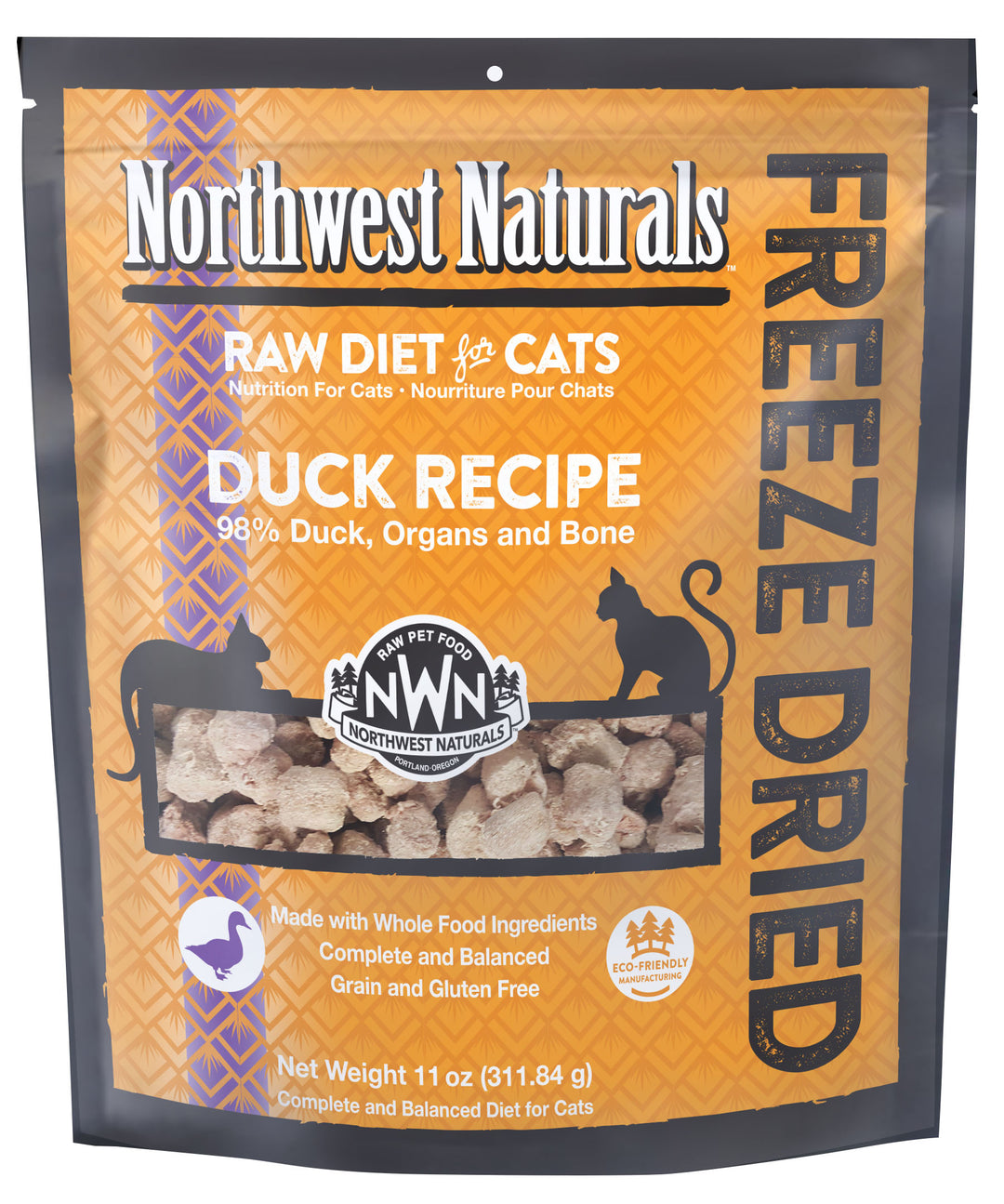 Northwest Naturals Freeze Dried Duck Food for Cats 11oz