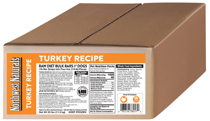 Northwest Naturals Frozen Turkey Recipe Food for Dogs 25lb