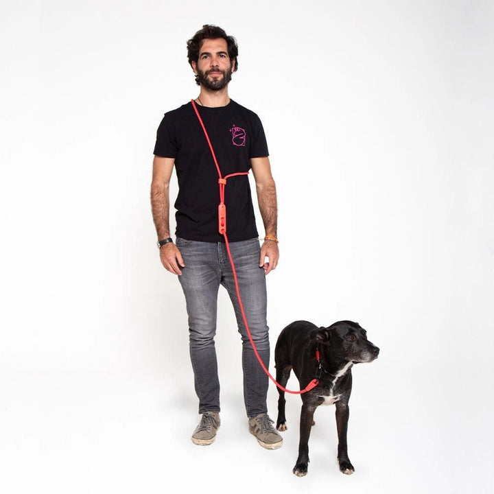 Neon Coral Hands-Free Leash