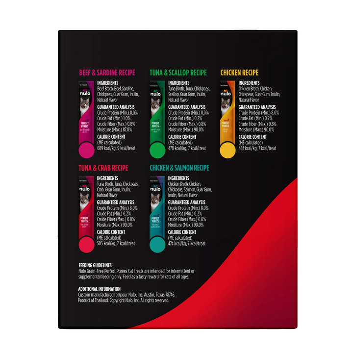Nulo Freestyle Perfect Purée Grain Free Variety Pack Cat Treat 10-Pack