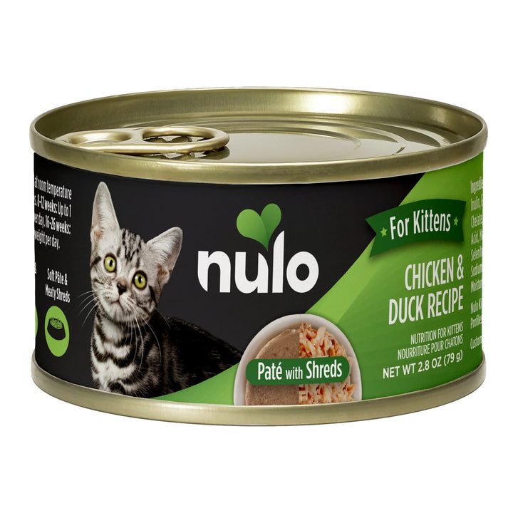 Nulo Kitten Chicken & Duck Recipe in Broth Paté With Shreds Canned Wet Cat Food 2.8oz - Single Can