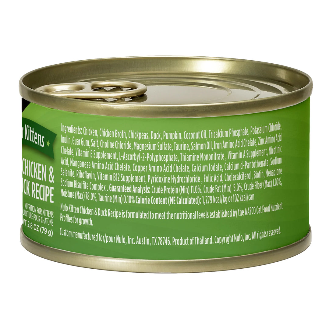 Nulo Kitten Chicken & Duck Recipe in Broth Paté With Shreds Canned Wet Cat Food 2.8oz - Single Can
