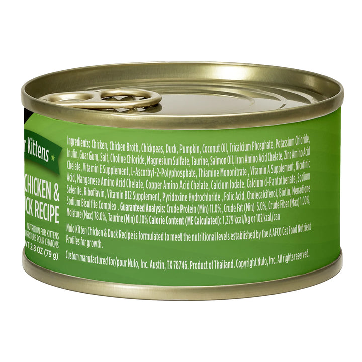 Nulo Kitten Chicken & Duck Recipe in Broth Paté With Shreds Canned Wet Cat Food 2.8oz - Single Can