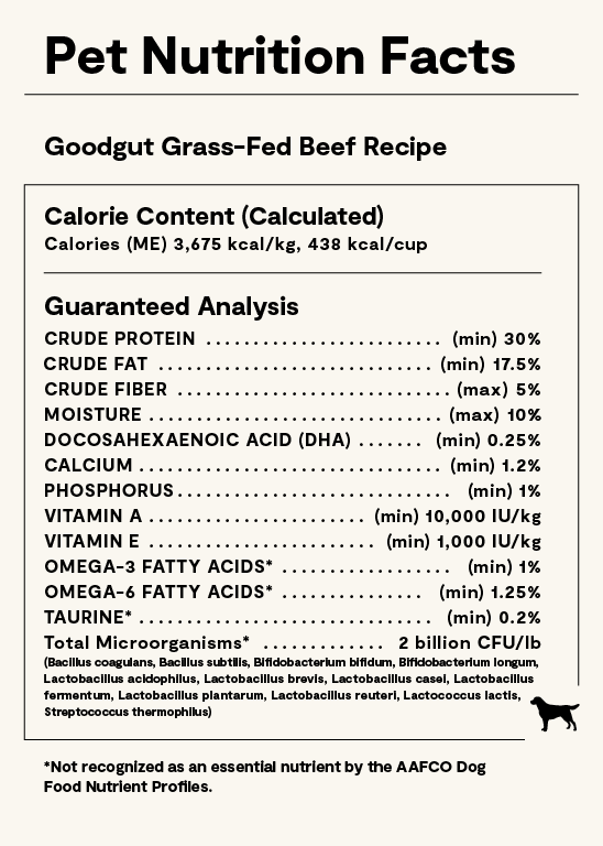 Open Farm Good Gut Grass-Fed Beef Kibble for Dogs 3.5lb