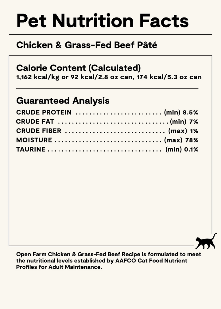 Open Farm Cat Grain Free Chicken and Beef Paté Wet Cat Food 5.3 oz