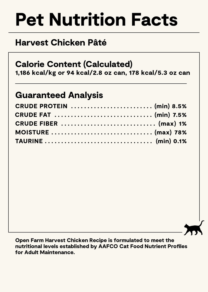 Open Farm Cat Grain Free Harvest Chicken Paté Wet Cat Food 5.3 oz