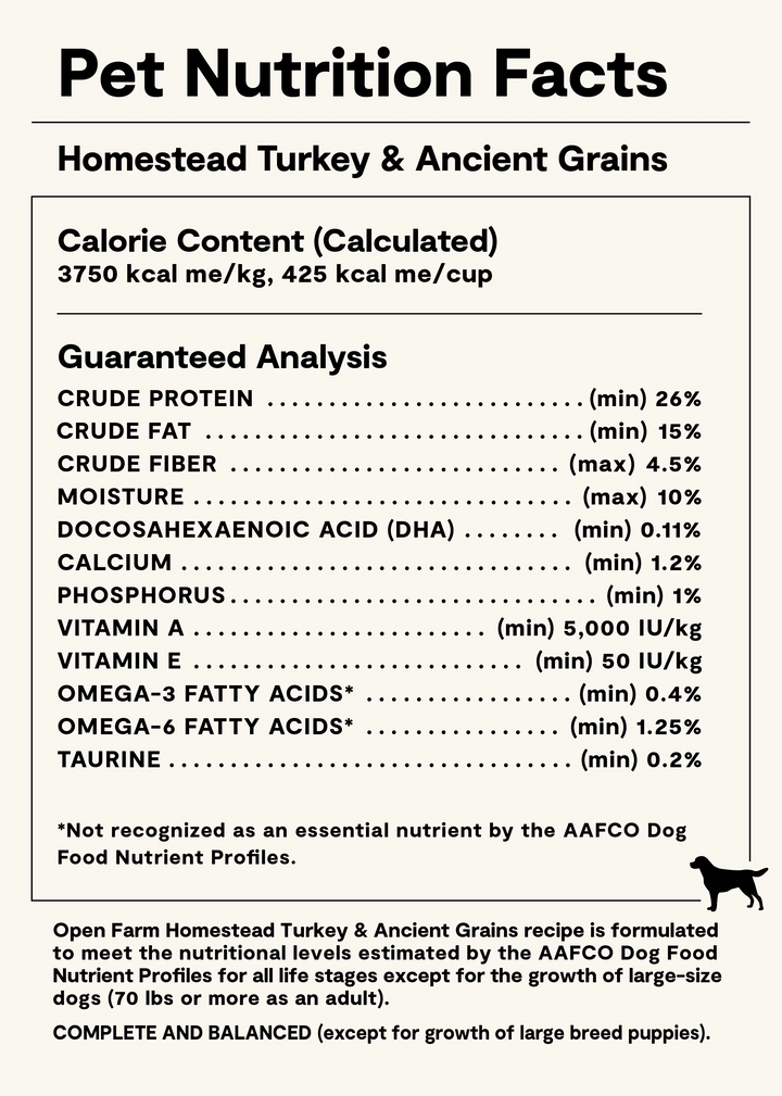 Open Farm Dog Ancient Grain Turkey Dry Dog Food 22lb