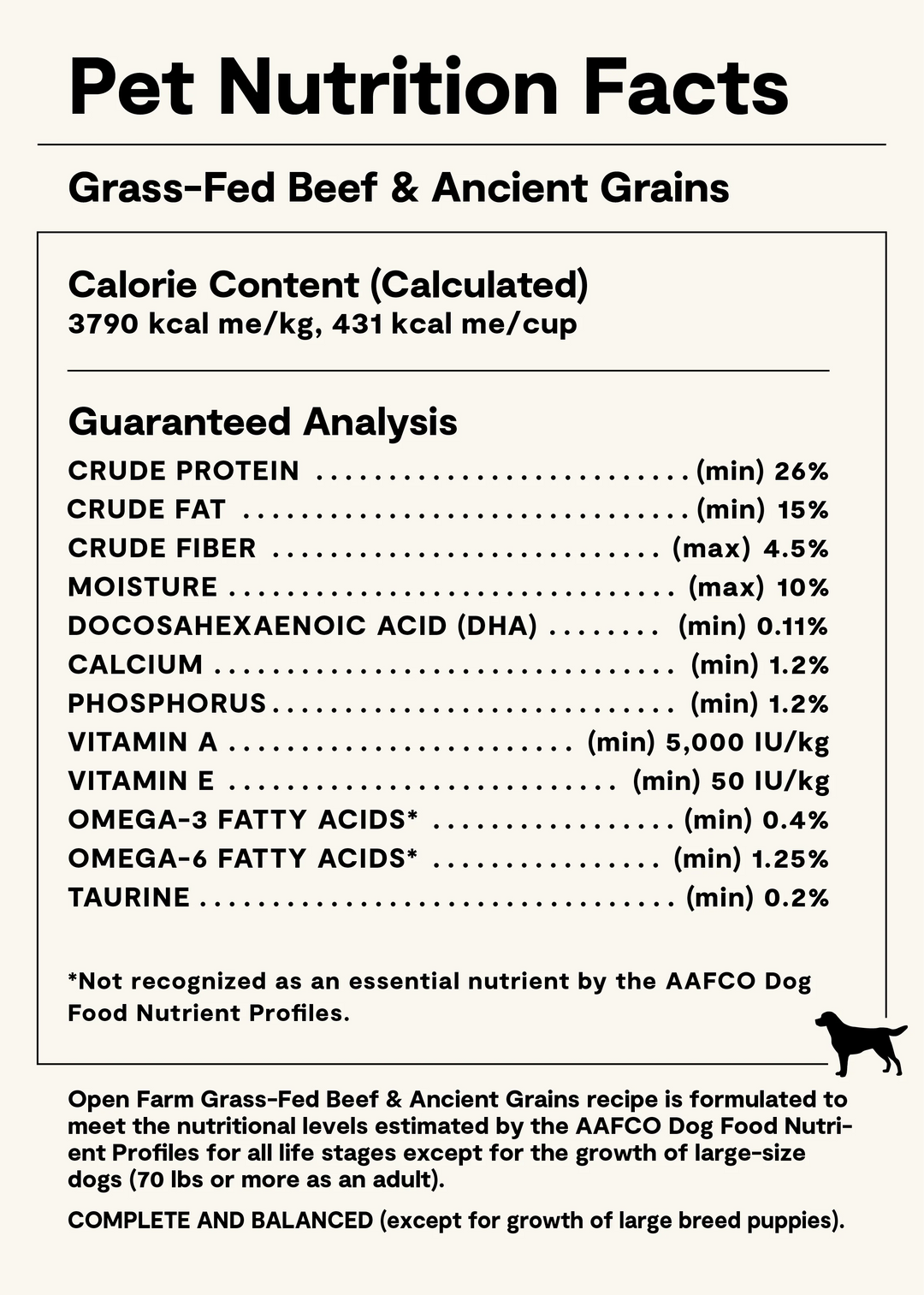 Open Farm Dog Ancient Grains Grass Fed Beef Dry Dog Food 4lb
