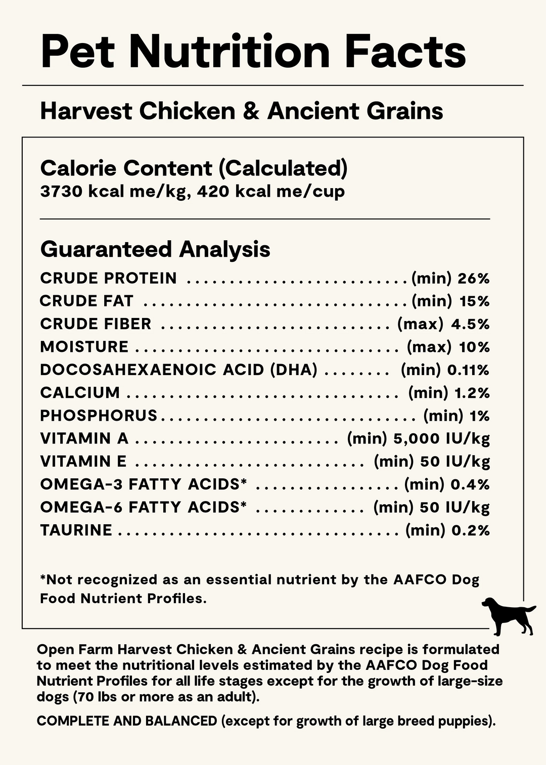 Open Farm Dog Ancient Grain Harvest Chicken Dry Dog Food 4lb