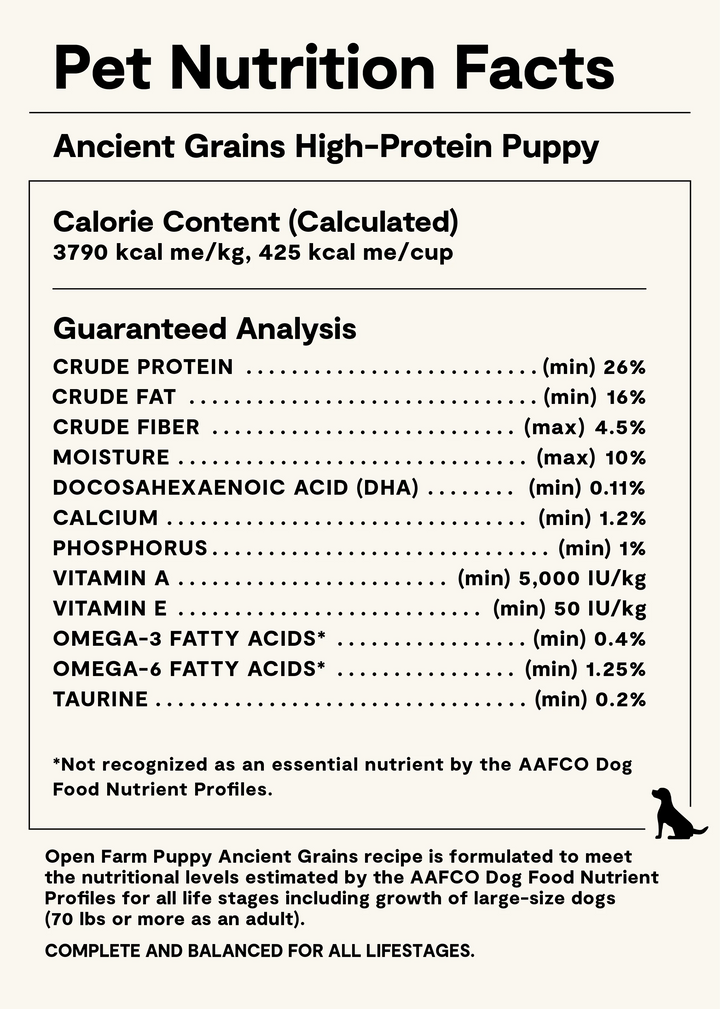 Open Farm Dog Ancient Grain Puppy Dry Dog Food 4lb
