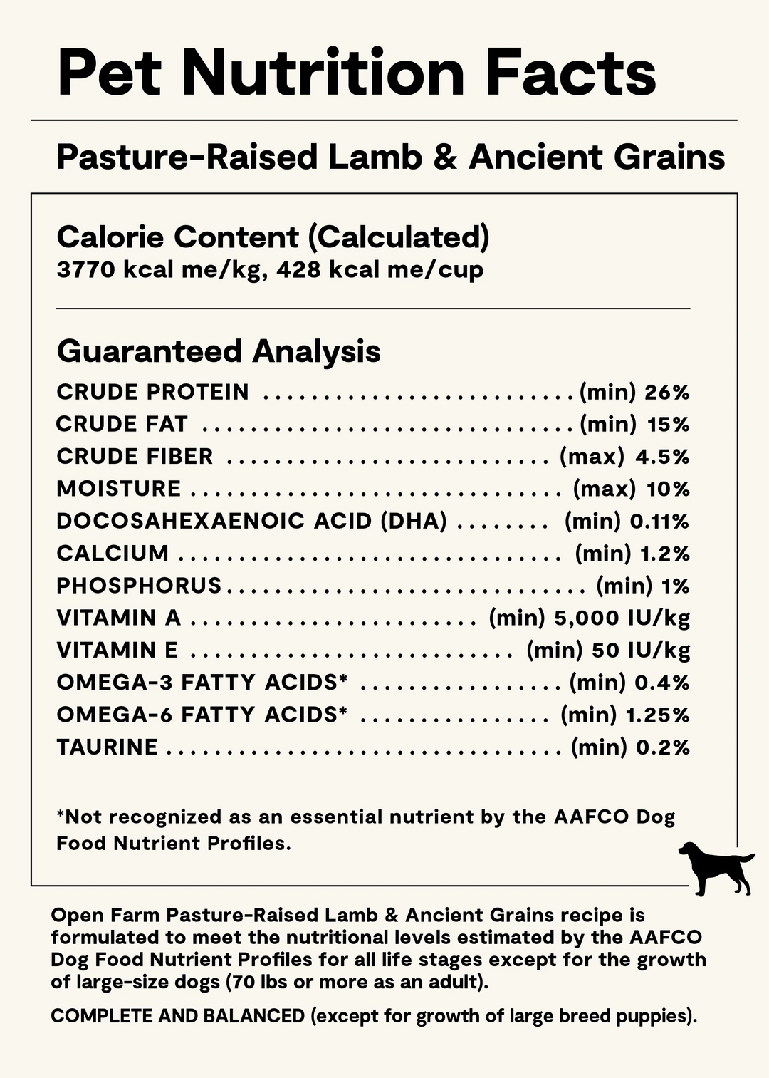Open Farm Dog Ancient Grain Pasture Raised Lamb Dry Dog Food 4lb