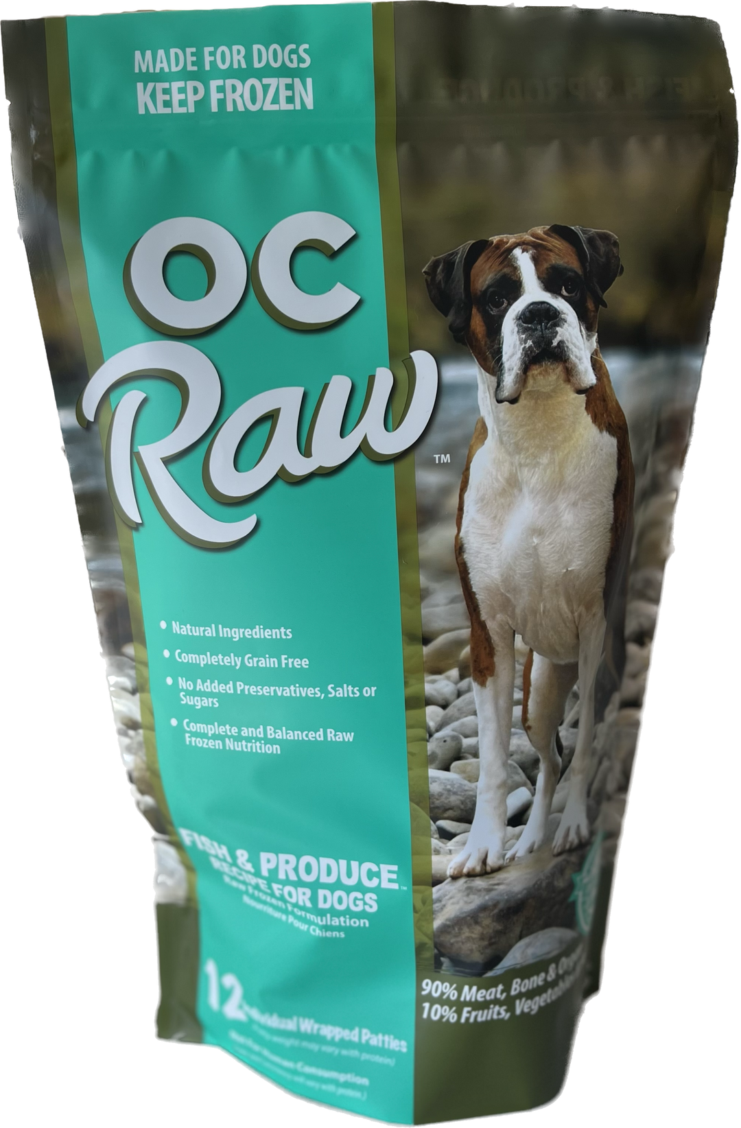 OC Raw Frozen Grain Free Fish & Produce Patties Dog Food 6lb