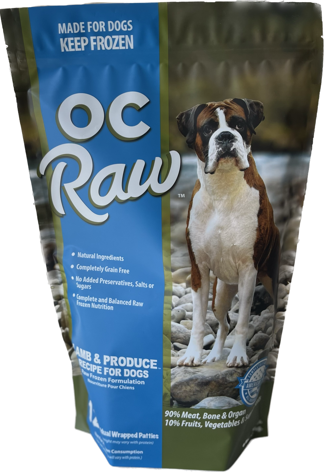 OC Raw Frozen Grain Free Lamb & Produce Patties Dog Food 6lb