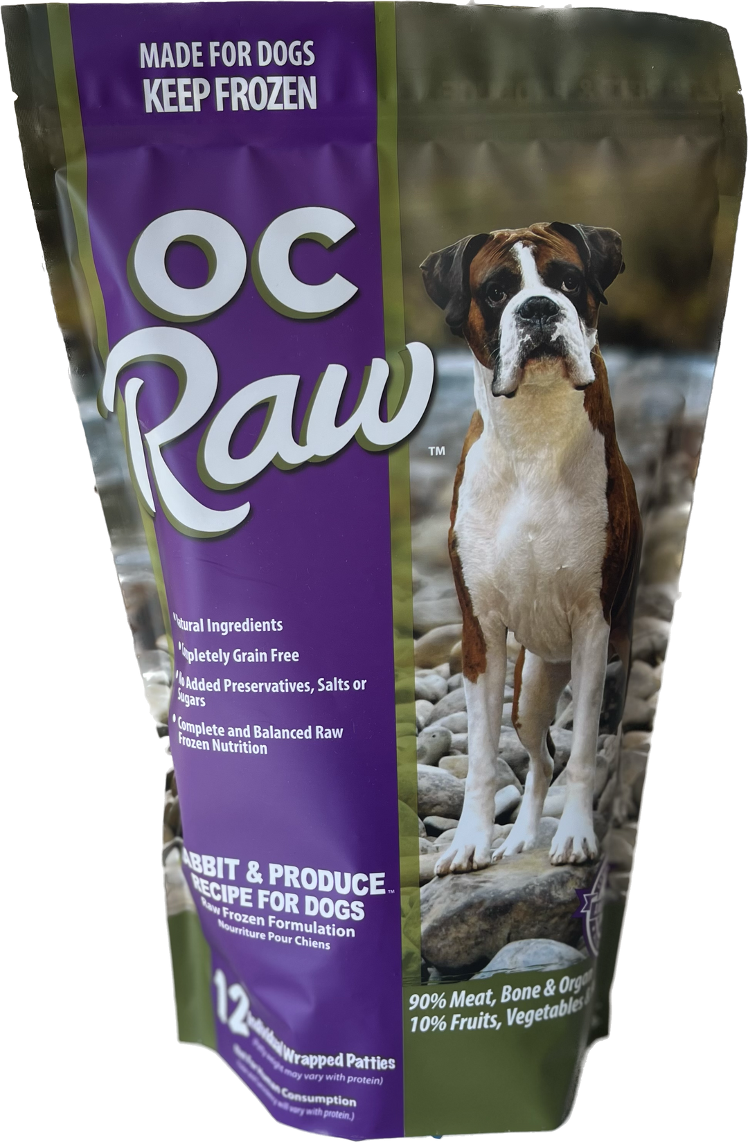 OC Raw Frozen Grain Free Rabbit & Produce Patties Dog Food 6lb