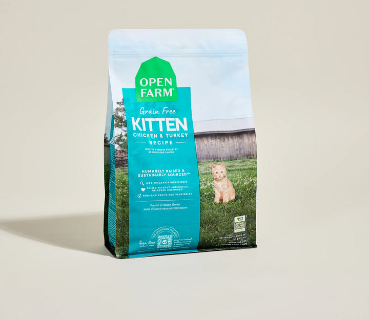 Open Farm Cat Grain Free Kitten Chicken & Turkey Recipe Dry Cat Food 4lb