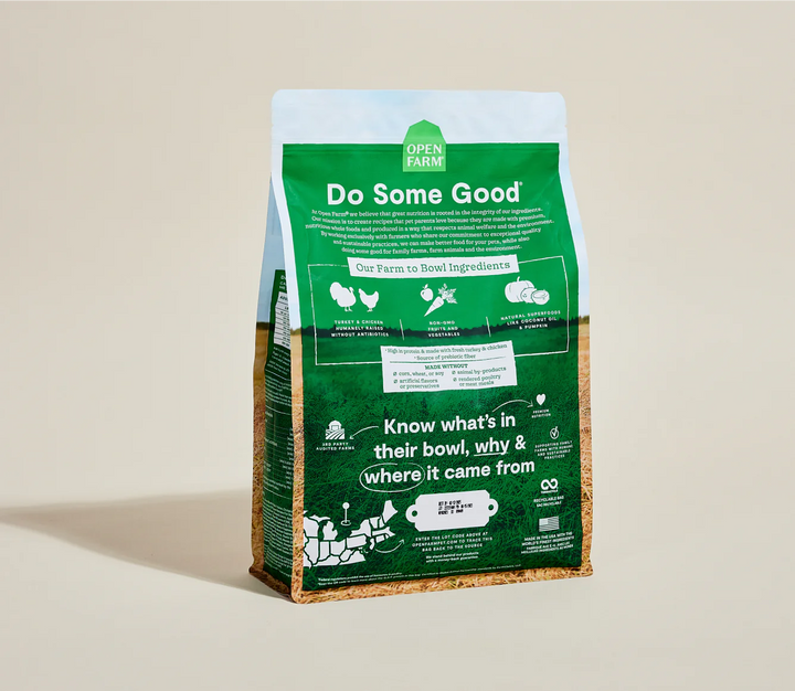Open Farm Dog Grain Free Homestead Turkey & Chicken Dry Dog Food 22lb