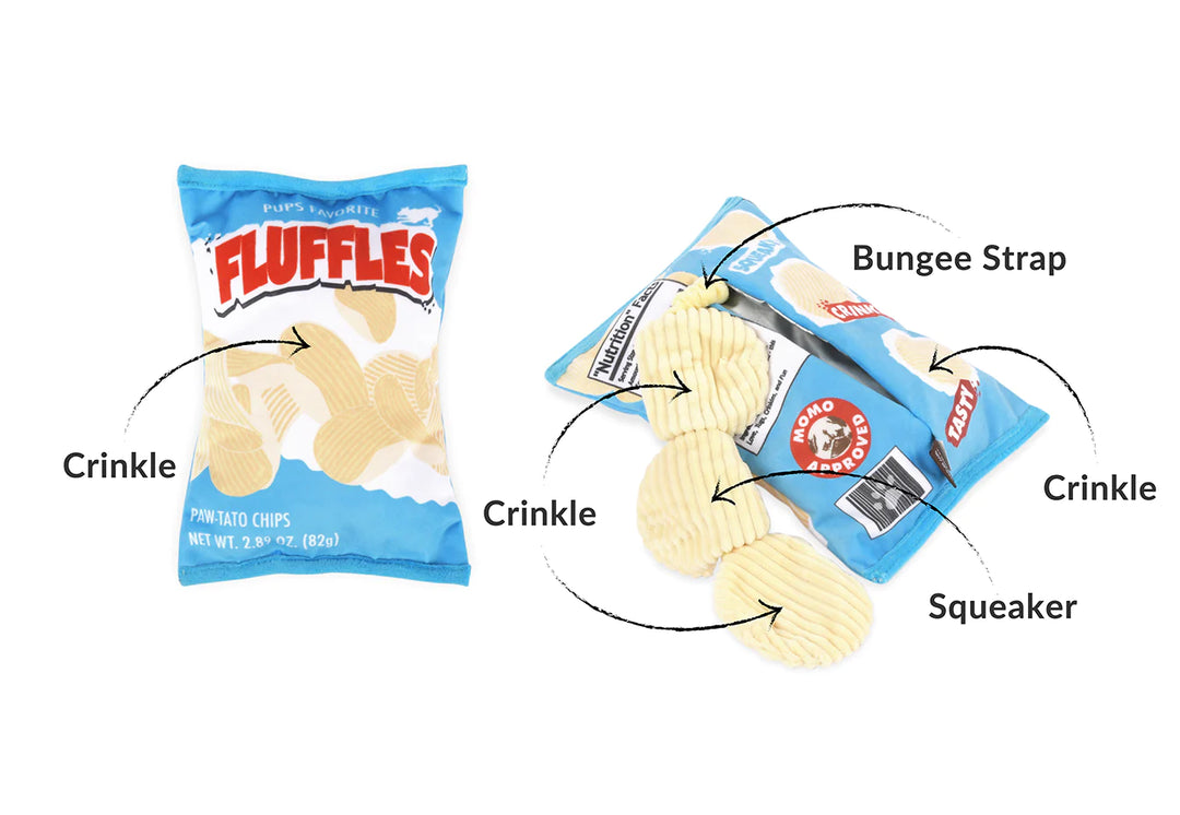 Snack Attack Fluffles Chips Dog Toy