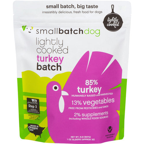 Smallbatch Frozen Lightly Cooked Turkey Dog Food 5lb