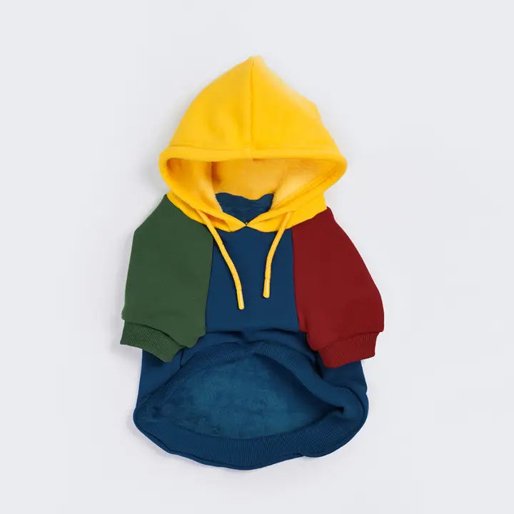 Spark Paws Primary Color Block Dog Hoodie