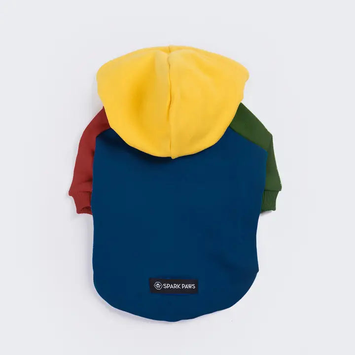 Spark Paws Primary Color Block Dog Hoodie