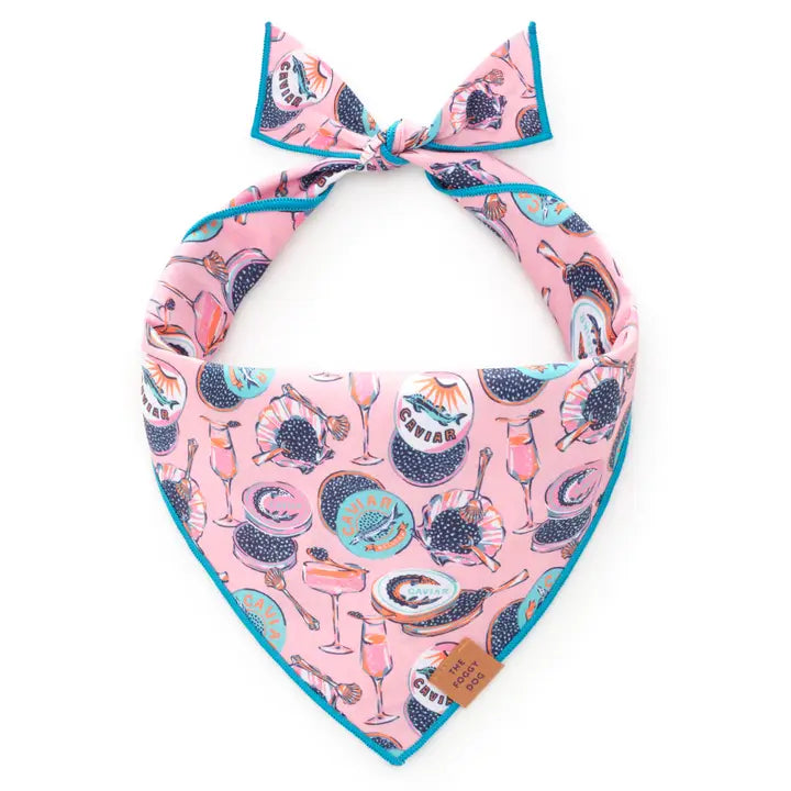 Printfresh & The Foggy Dog Champagne and Caviar Bandana for Dogs and Cats